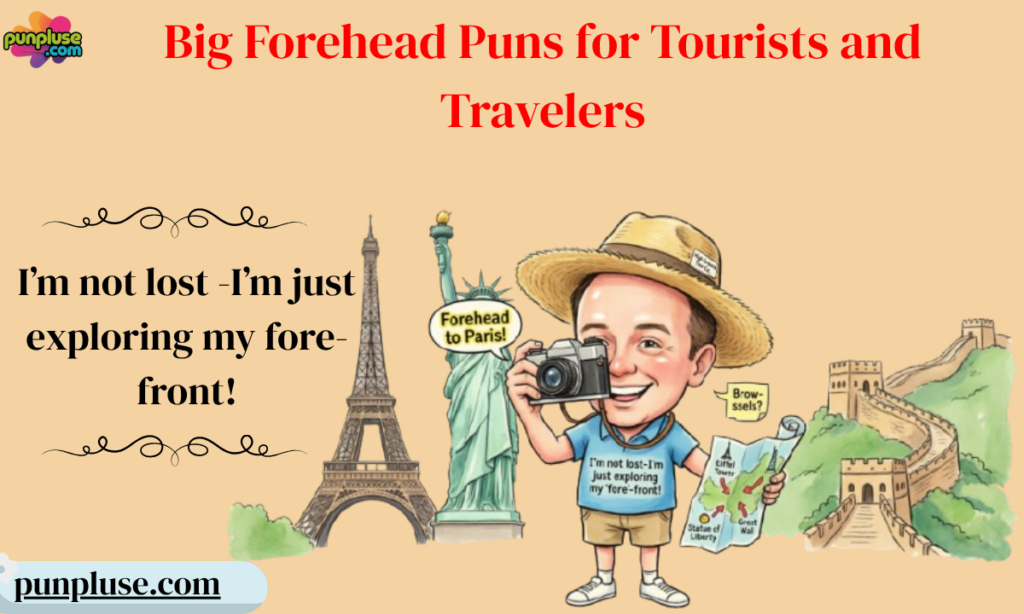 Big forehead puns for tourists and traveler