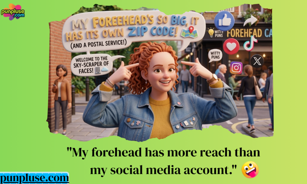 Witty Big Forehead Puns for Social Media