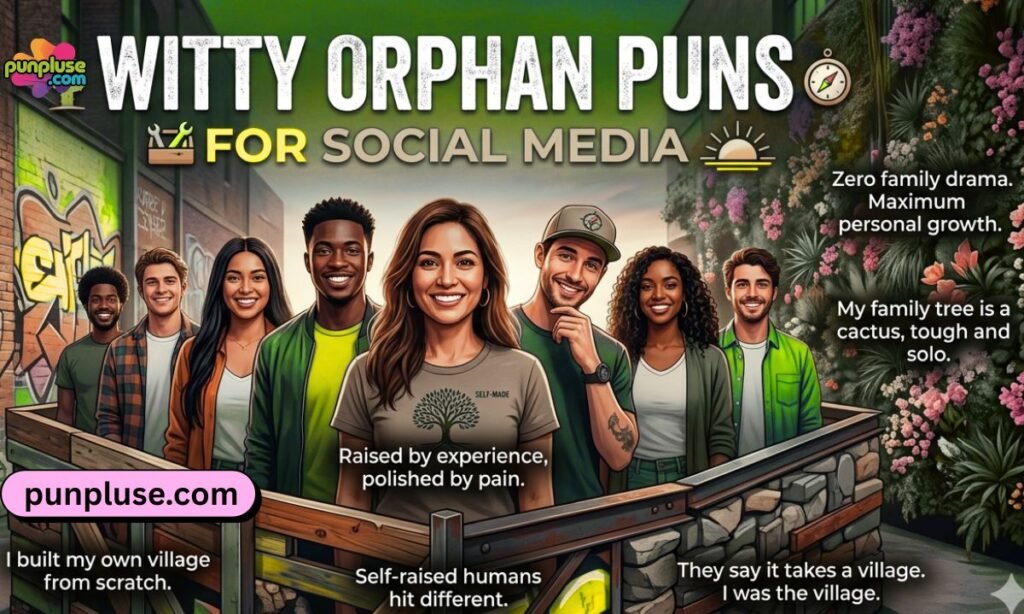 Witty orphans puns for social media