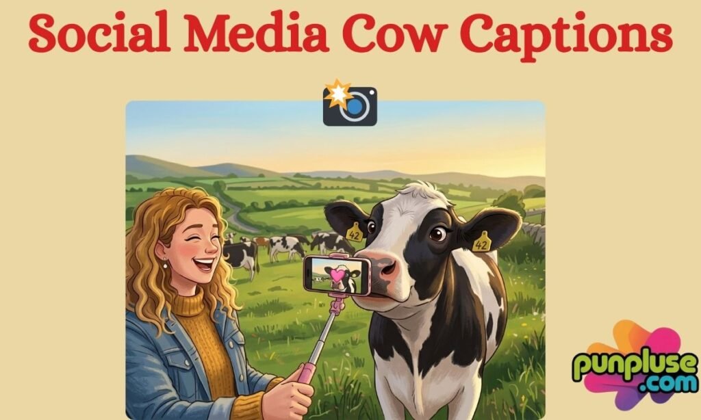 Social Media Cow Captions 📸